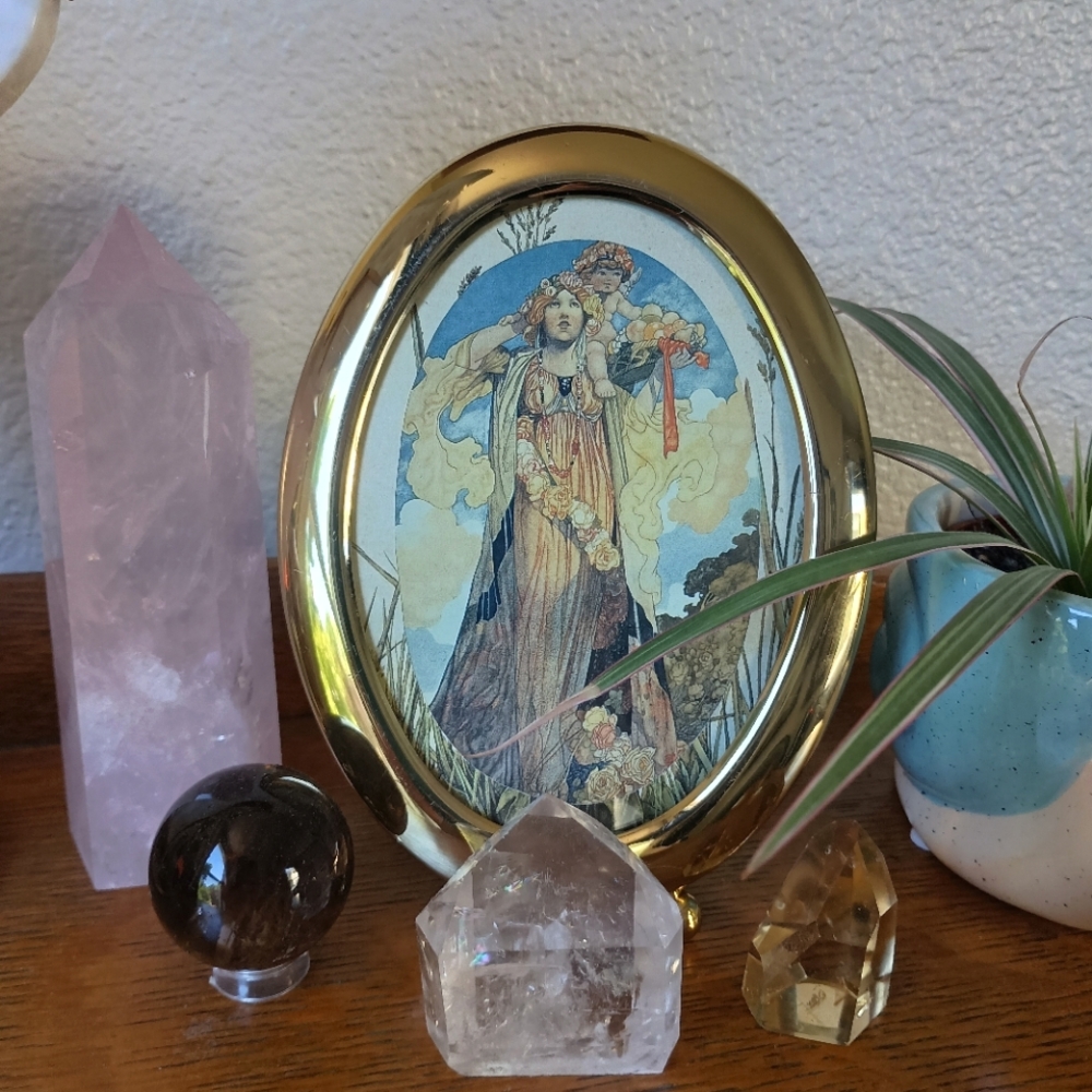 Vintage Brass Frame with Art